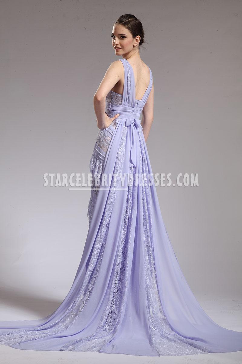 lavender lace evening prom dress