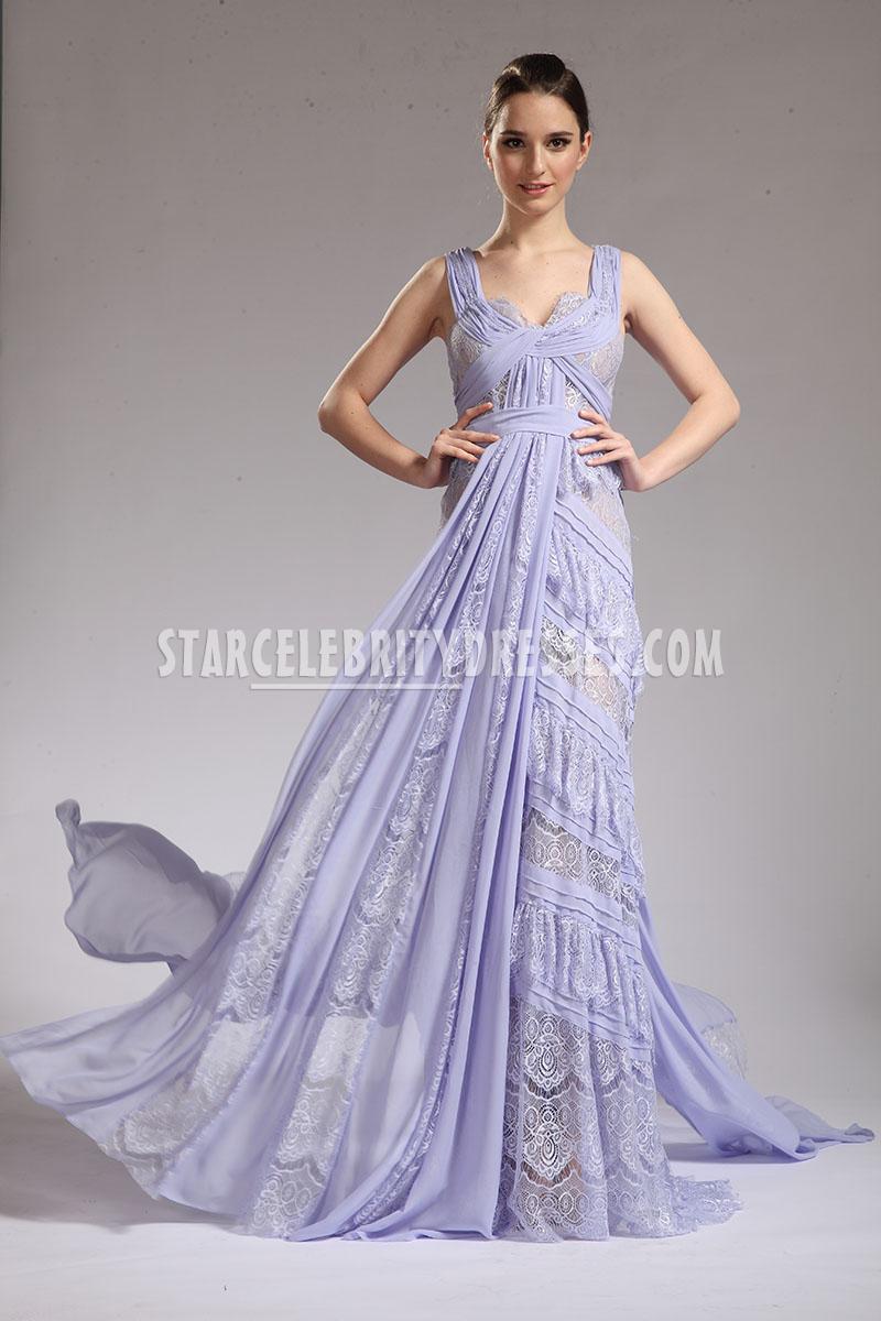 mila kunis sheer lavender lace evening prom dress